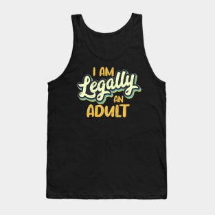 Turning 18th Birthday Legally An Adult Cool Retro Tank Top